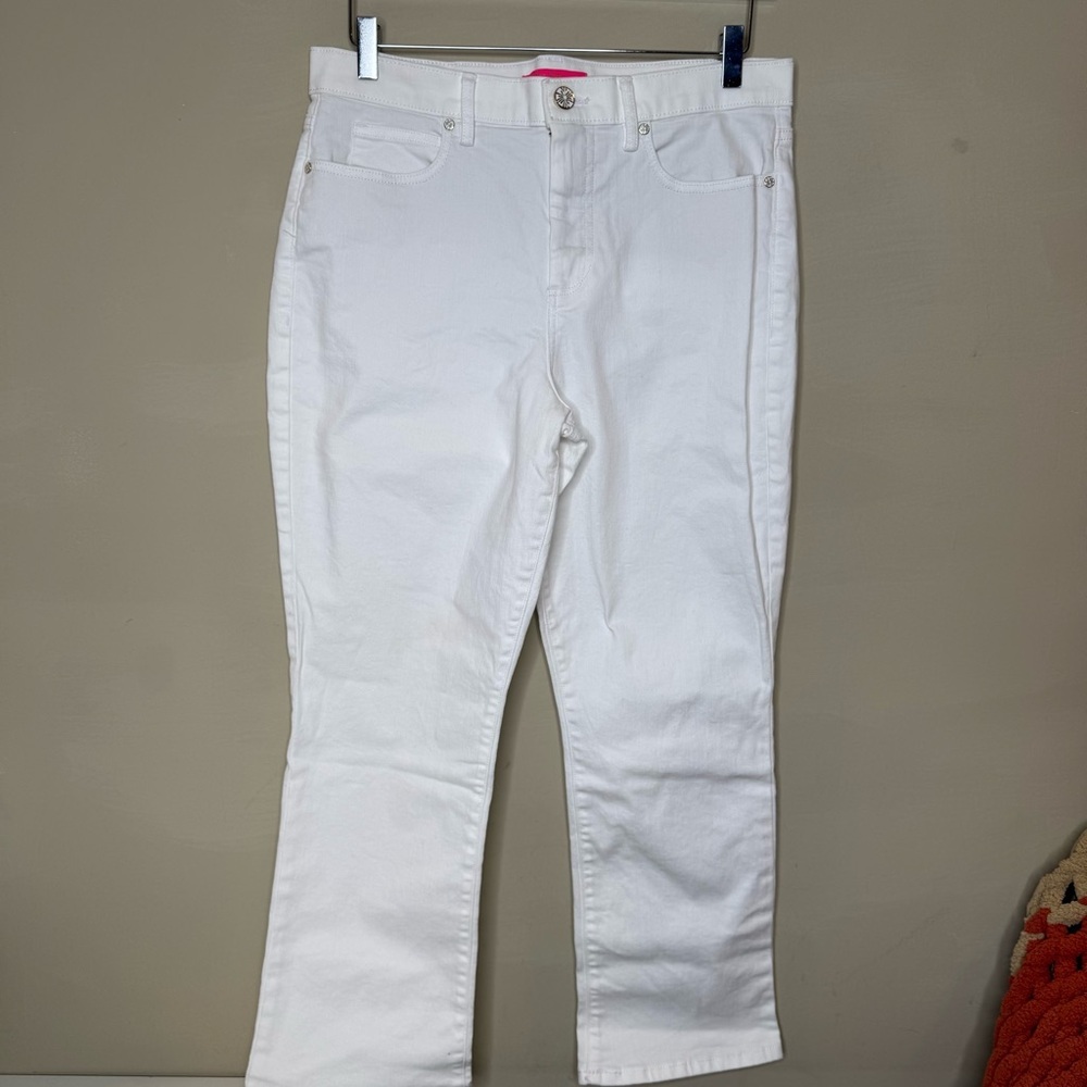 Lilly Pulitzer White Straight Leg Jeans | Classic Fit size 12 - Picture 2 of 13